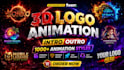 create premium 3d logo animation intro video in 4k