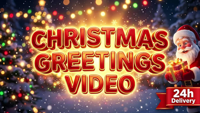 create a christmas intro video or happy holiday greetings animation