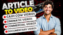 convert article, text, blog post to video with voiceover