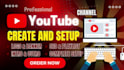 create and setup your youtube channel with logo, banner, and SEO optimization