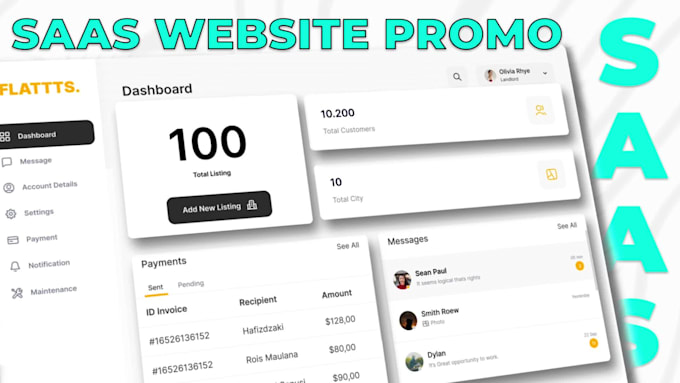 create saas website promo, website promo and demo video