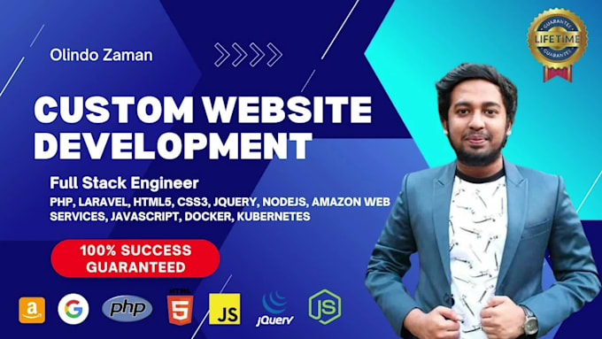 be full stack web developer, website developer, custom website development