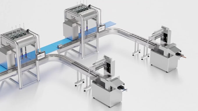 do 3d industrial automation machinery animation 3d factory product animation