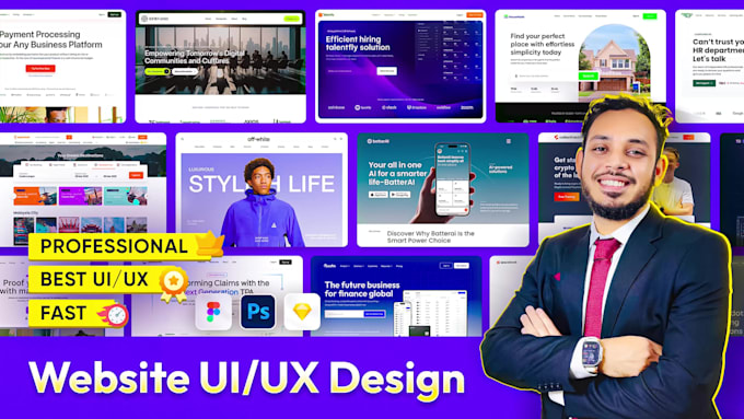 figma design website UI UX, website mockup or landing page