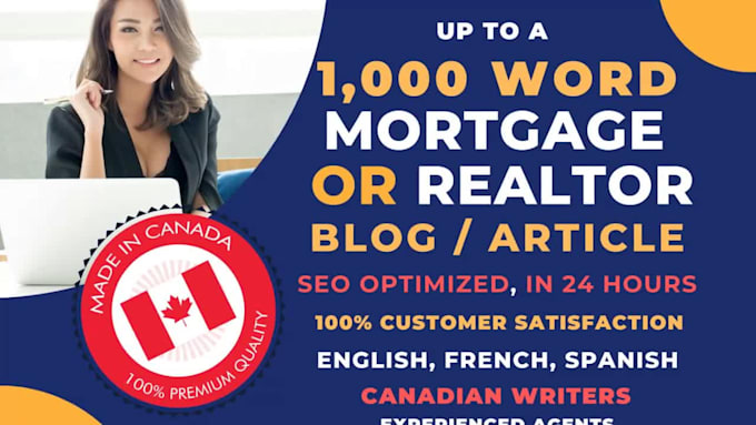 write your mortgage or real estate blog or article up to 1,000 words