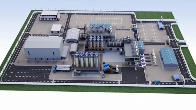 do 3d industrial video factory process machine safety training plant animation