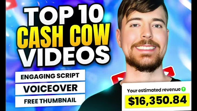 create cash cow faceless videos for top 10 youtube automation channel
