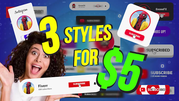 create awesome youtube subscribe animation and like button