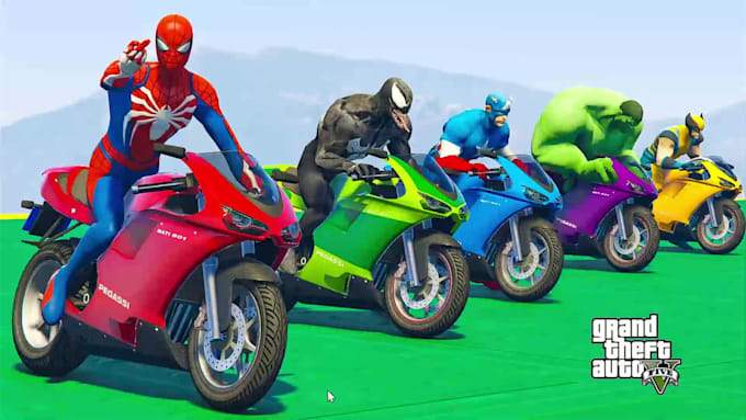 create gta v superheroes racing videos