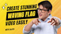 create realistic waving flag with your brand logo image or text