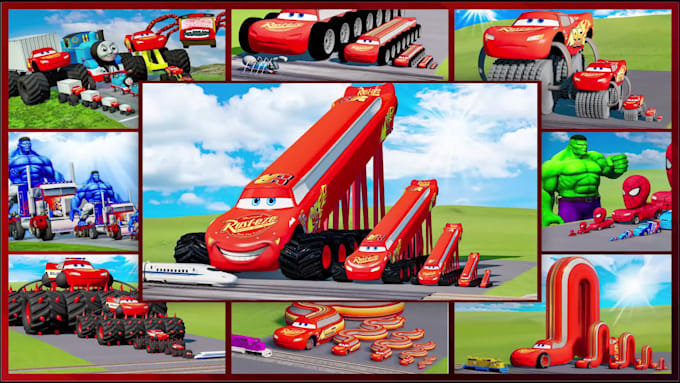 create beamng drive video with lightning mcqueen and more mods for youtube