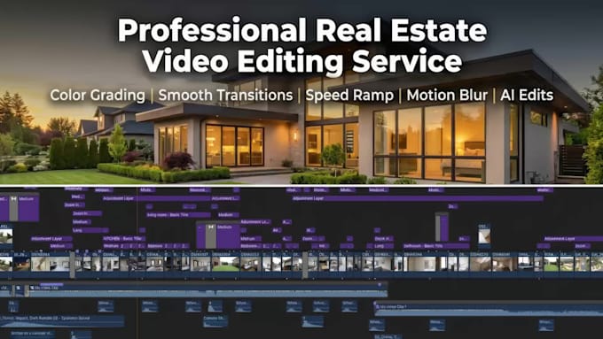 do professional real estate video editing for listings ads and promos