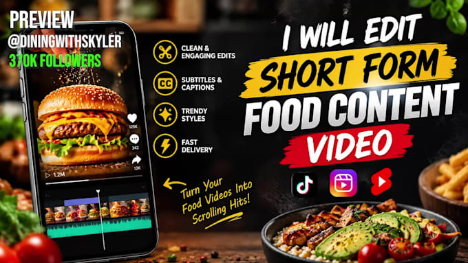 edit short form food video content