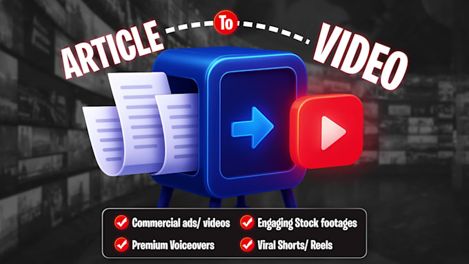turn your article to video using premium stock footage