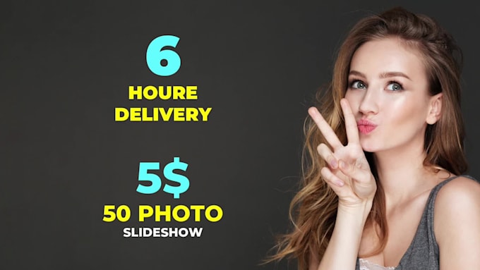 Best Price! I will make dynamic photo slideshow video with text overlay  for $5