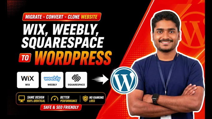 migrate wix, weebly, squarespace sites to wordpress elementor without losing SEO