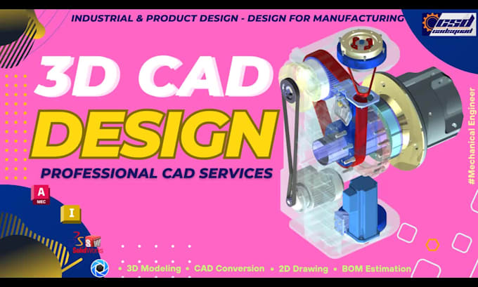 do industrial design, 3d modeling and rendering by 2d sketch