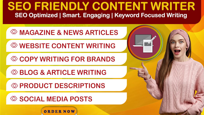 be your SEO friendly content writer  as a copywriter
