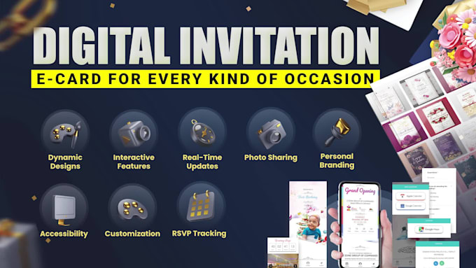 do ecard for birthday, wedding, event and party invitation