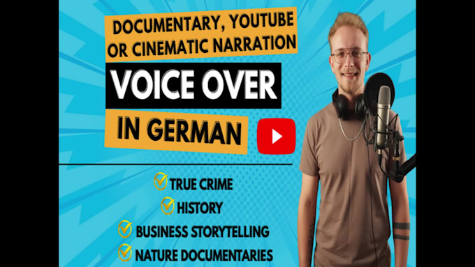 record your german documentary, youtube or cinematic voice over