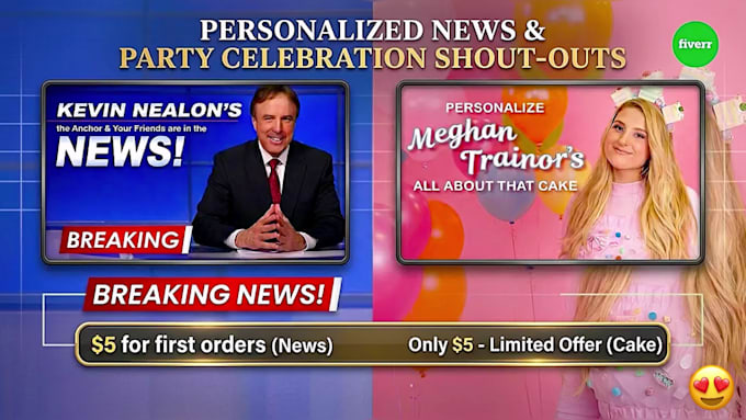 surprise birthday video gift 2 personalized clips in 1 hour