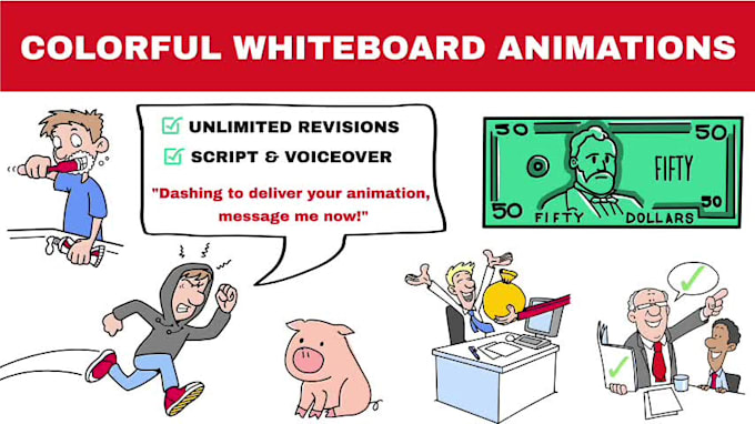 create a colorful whiteboard animation video