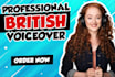 record professional british female voiceover