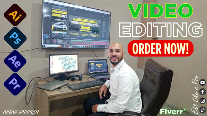 do video editing for youtube, tiktok and instagram reels
