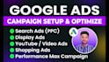 setup search google ads adwords PPC, display, and performance max campaign
