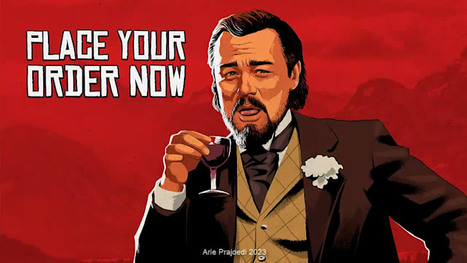 draw you in red dead redemption illustration poster style