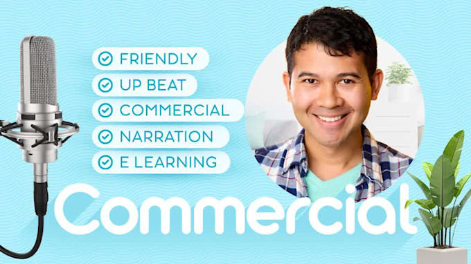 record a friendly energetic english voice over