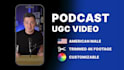 create a podcast style ugc video in my studio