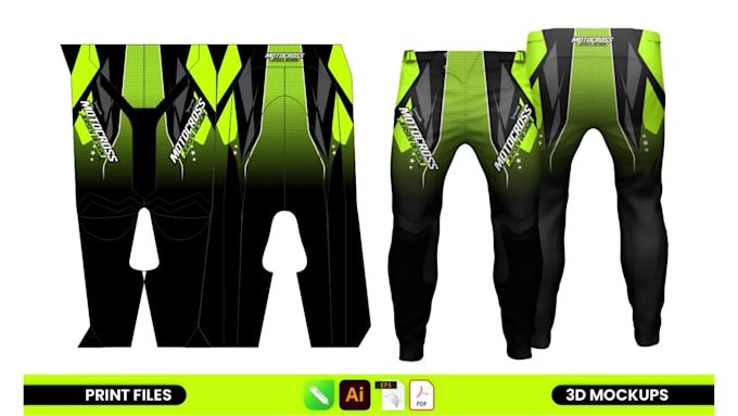 make an mx motocross jersey, pants design for sublimation
