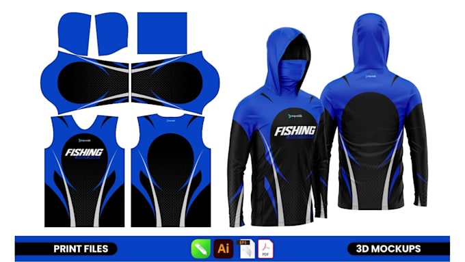 create a fishing jersey design for a sublimation print