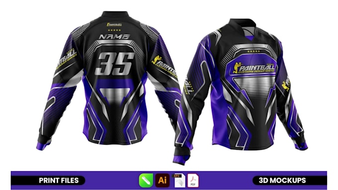make a paintball custom jersey design for sublimation