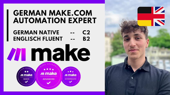 set up make com automation scenario using ai and api integration