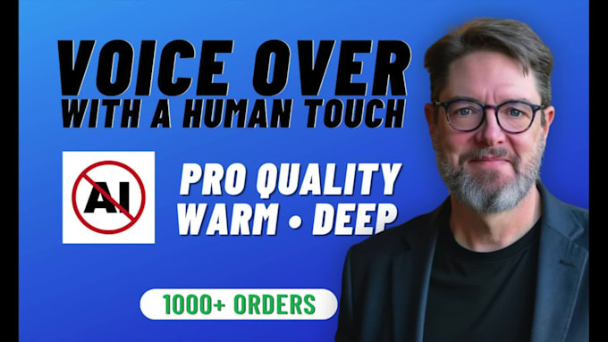 record a warm, deep, genuine american male voice over in english