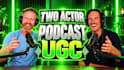 create a two person male ugc podcast video
