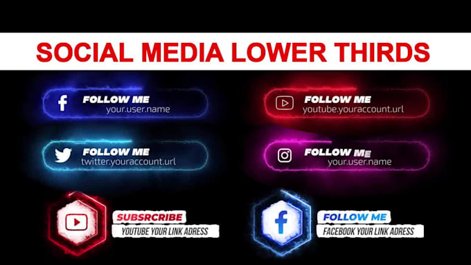 make 4 social media lower thirds for your youtube videos
