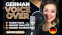 record a female german voice over in a young voice