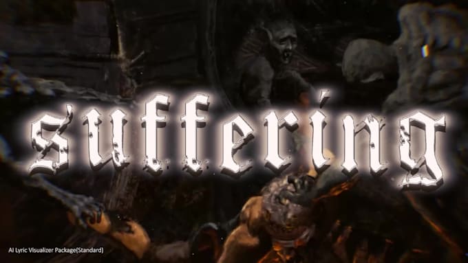 create a lyric video for brutal extreme metal death black doom