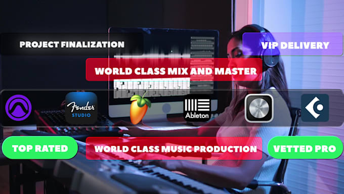 finish your music production, mix, master logic pro ableton fl studio pro tools
