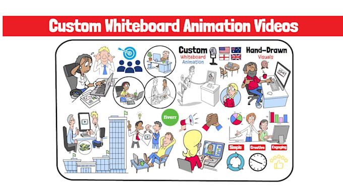 create custom whiteboard animation explainer doodle video