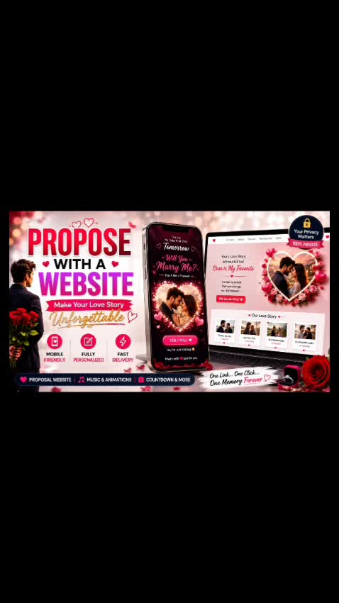 make a romantic proposal website for you