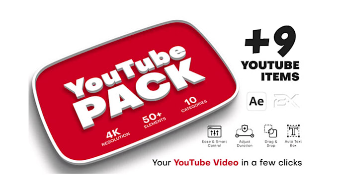 make glorious youtube like, subscribe and bell animations