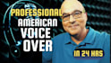 record a full service american male voice over  narration