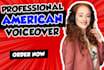 record professional american female voiceover