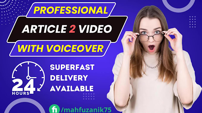 convert blog post, text or article to video with voiceover youtube video editing