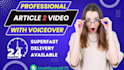 convert blog post, text or article to video with voiceover youtube video editing