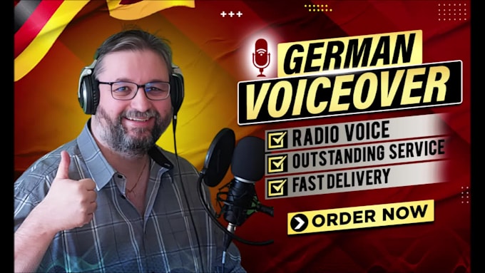 record a male voice over with a radio voice